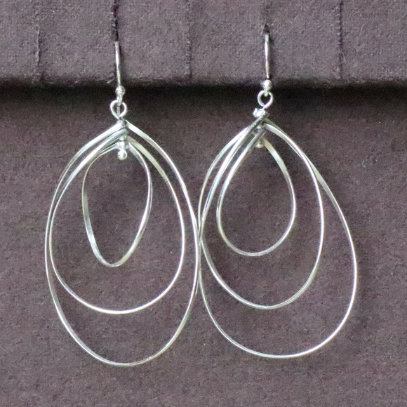 Argento Vivo sterling silver multi-hoop earrings - Picture 2 of 5